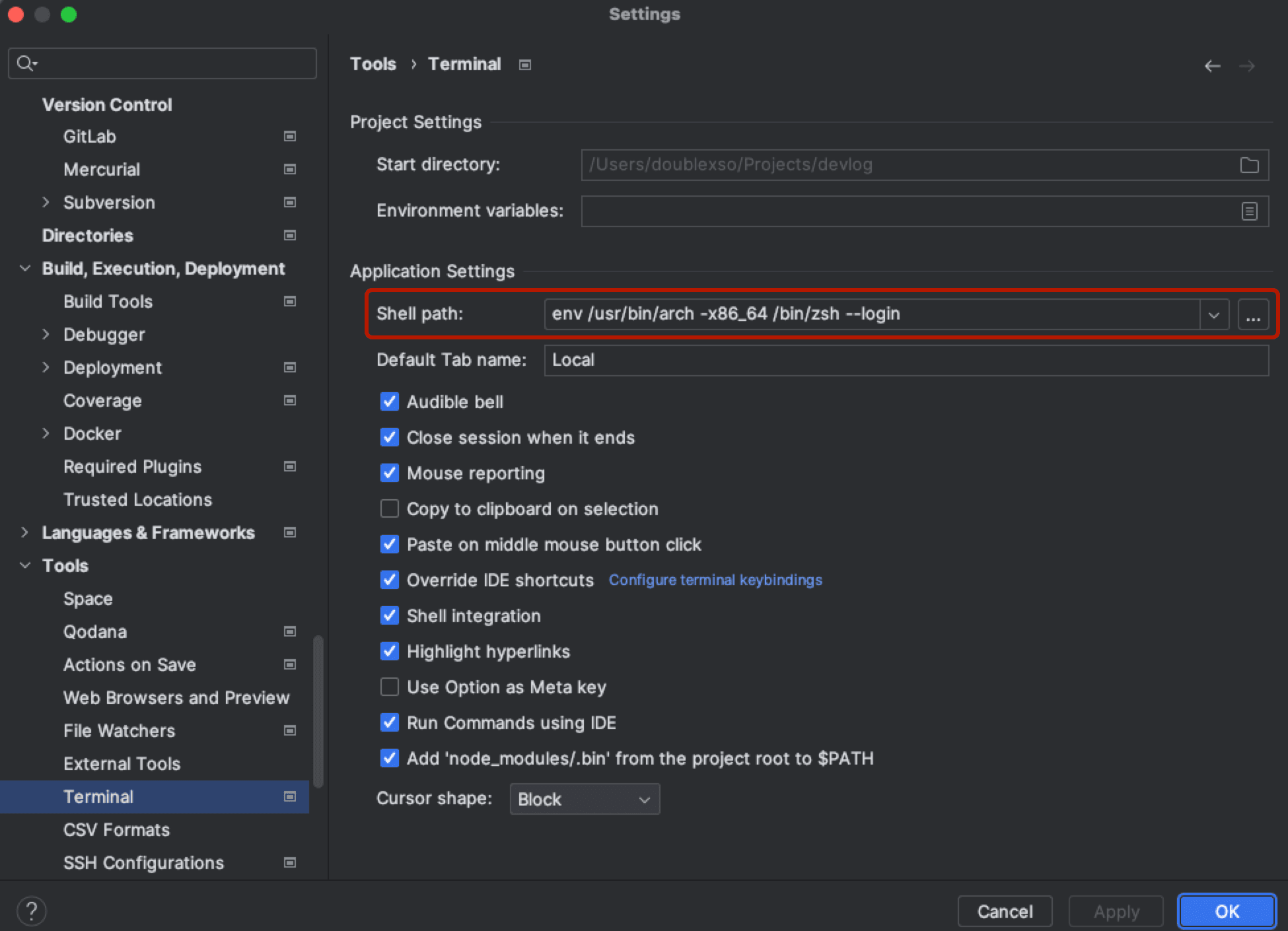 Webstorm 설정창